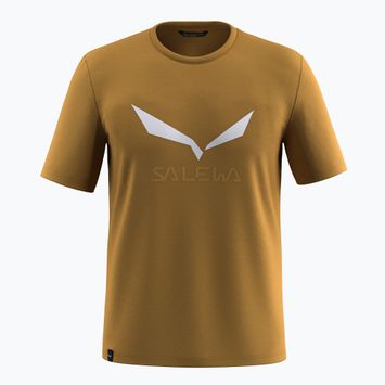 Tricou de trekking pentru bărbați Salewa Solidlogo Dry golden brown