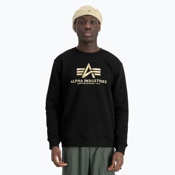 Bluză pentru bărbați Alpha Industries Basic Carbon black/gold