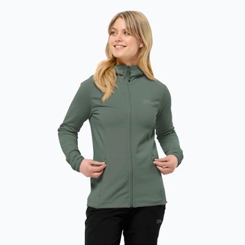 Bluză pentru femei Jack Wolfskin Baiselberg Hooded FZ hedge green