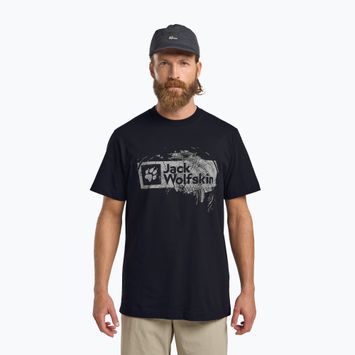 Tricou pentru bărbați Jack Wolfskin Jack Wolfskin Brand T wood dark navy