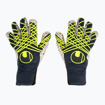 Mănuși de portar uhlsport Prediction Supergrip + Finger Surround navy/white/fluo yellow