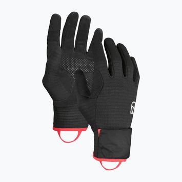 Mănuși de schi pentru femei ORTOVOX Fleece Grid Cover negru corb negru