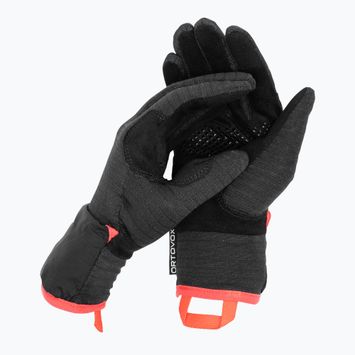 Mănuși de schi pentru femei ORTOVOX Fleece Grid Cover negru corb negru