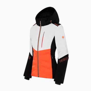 Jachetă de schi pentru femei Descente Evelyn 30 portocaliu și alb DWWUGK23