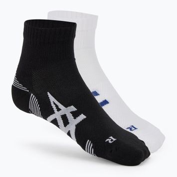 Șosete de alergat ASICS Cushion Run Quarter 2 pary performance black/brilliant white