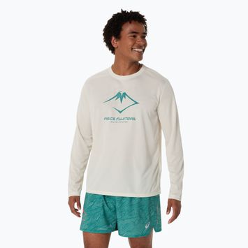 Longsleeve de alergare pentru bărbați ASICS Fujitrail Logo birch/white sage/rainy lake