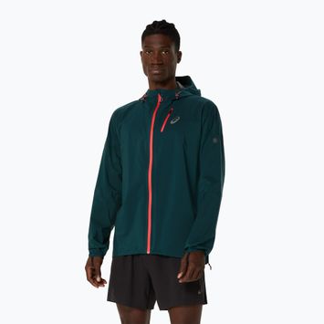 Geacă de alergare pentru bărbați ASICS Fujitrail Elite Waterproof saxon green