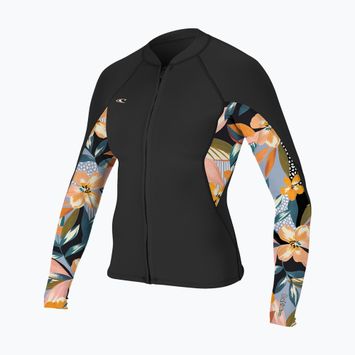 Jachetă de neopren pentru femei O'Neill Bahia 1/0.5 mm Full-Zip negru/demiflor/negru