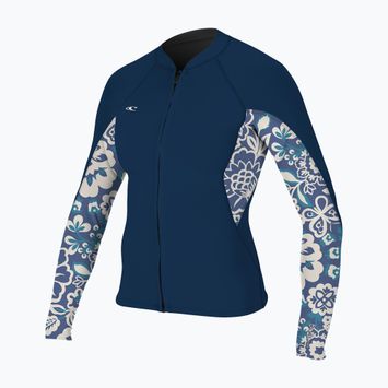 Jachetă de neopren pentru femei O'Neill Bahia 1/0,5 mm Full-Zip french navy/christina flor