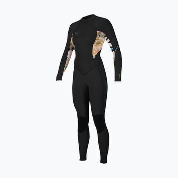 Spumă de înot pentru femei O'Neill Bahia 3/2 Back Zip Full black/mikah floral/black