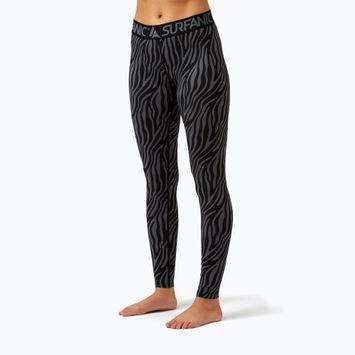 Pantaloni termoactivi pentru femei Surfanic Cozy Limited Edition Long John black zebra