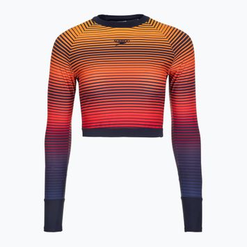 Longsleeve de înot pentru femei Speedo Placement Wrap Back Top blue/orange