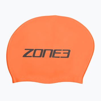 ZONE3 Șapcă de înot portocalie hi-vis cu păr lung