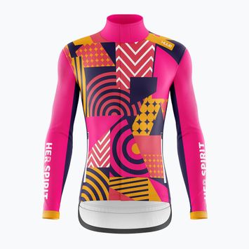 Jachetă de ciclism pentru femei HUUB Her Spirit Winter Peaks patchwork