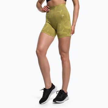 Pantaloni scurți de antrenament pentru femei Gymshark Adapt Camo Savanna Seamless verde fără cusături