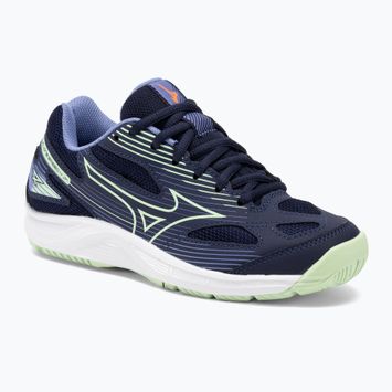 Încălțăminte de volei pentru copii Mizuno Cyclone Speed 4 Jr eblue/tech green/lolite