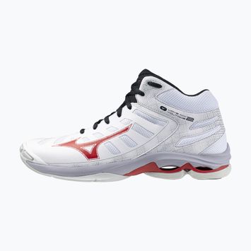 Încălțăminte de volei pentru bărbați Mizuno Wave Voltage 2 Mid white/salsa/black