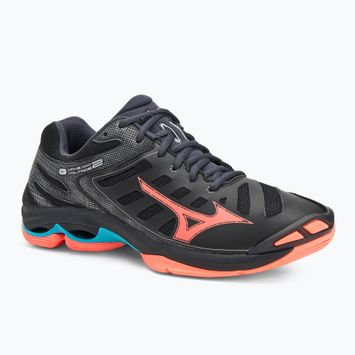 Încălțăminte de volei Mizuno Wave Voltage 2 black/neon flame/peacock blue