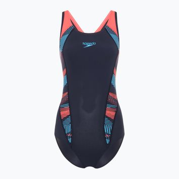 Costum de baie dintr-o piesă pentru femei Speedo Placement Laneback zoom boom placement/true navy