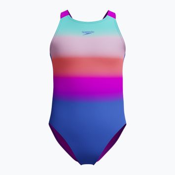 Costum de baie dintr-o piesă pentru copii Speedo Placement Pulseback cobalt pop