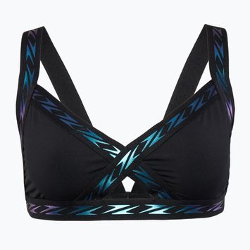 Partea de sus a costumului de înot Speedo Solid Logo Elastic Cross Front Top anthracite