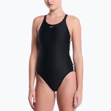 Costum de înot întreg pentru femei Nike Logo Tape Fastback black