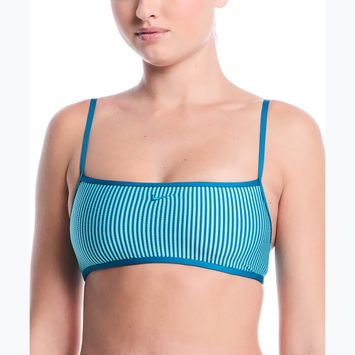 Top costum de baie Nike Ripple Texture Bralette Classic Bikini bleached turquoise