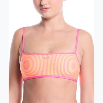 Top costum de baie Nike Ripple Texture Bralette Classic Bikini pink glow