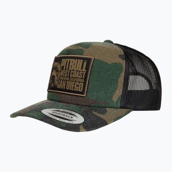 Șapcă pentru bărbați Pitbull West Coast Mesh Snapback ,,Blood Dog" Camo Trucker wood/black