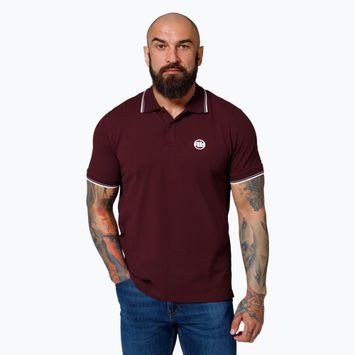 Tricou polo pentru bărbați Pitbull West Coast Polo Pique Stripes Regular burgundy