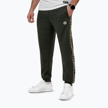 Pantaloni pentru bărbați Pitbull Trackpants Tape Logo Terry Group old green