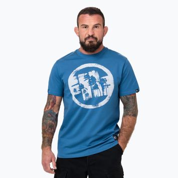 Tricou pentru bărbați Pitbull Logo Palms shade blue
