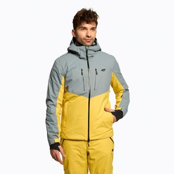 Jachetă de schi pentru bărbați 4F gri-galben H4Z22-KUMN011