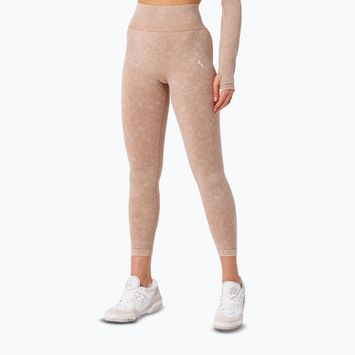 Colanți de antrenament pentru femei  Carpatree Yasmine Seamless beige stone wash