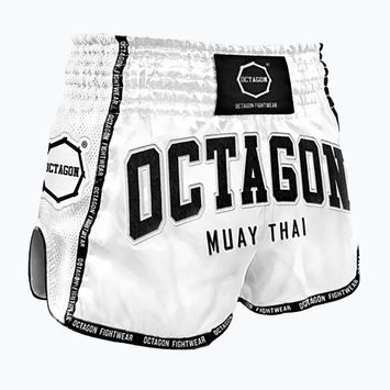 Pantaloni scurți de antrenament pentru bărbați Octagon Muay Thai white
