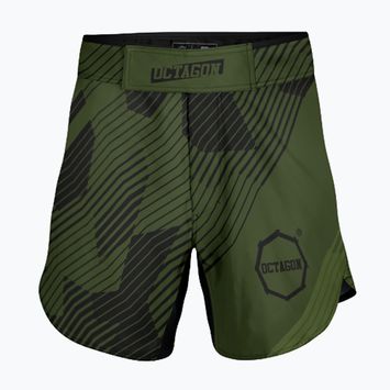 Pantaloni scurți de antrenament pentru bărbați Octagon Broken Line MMA olive