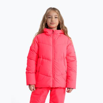 Jachetă de schi pentru copii 4F F293 roz fierbinte neon