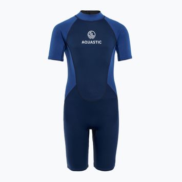 Spumă de înot pentru copii AQUASTIC Wavey Jrb 2 mm albastru marin/albastru