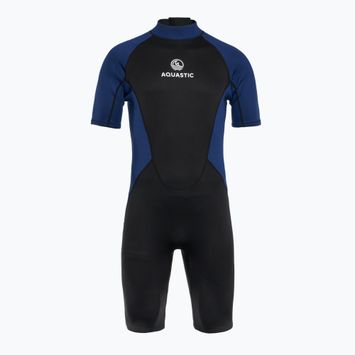 Spumă de înot pentru bărbați AQUASTIC Wavey 2 mm negru/albastru marin