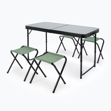 Masă pliabilă de camping + scaune KADVA CAMPtable set pentru 4-6 persoane gri