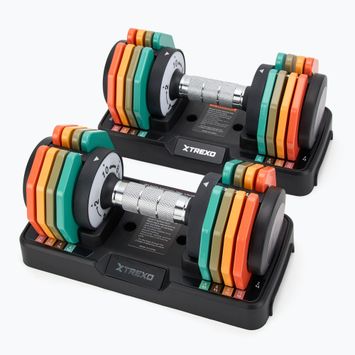 Set de haltere reglabile TREXO 2 x 10 kg multicolor