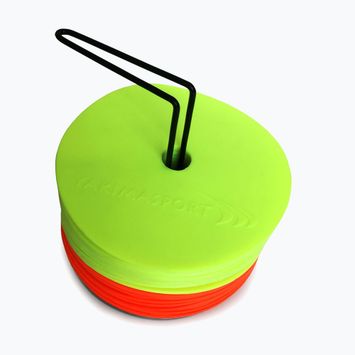 Markere pentru teren plat cu suport Yakimasport 24 buc. galben-portocaliu 100214