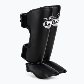 Apărători pentru tibie RAJA BOXING Lightweight Shin Guards Genuine Leather black
