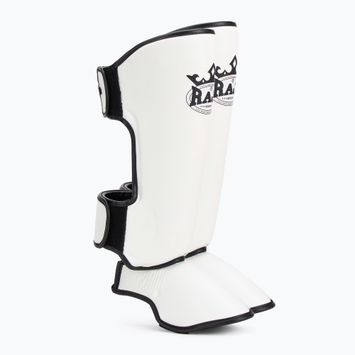 Apărători pentru tibie RAJA BOXING Lightweight Shin Guards Genuine Leather white