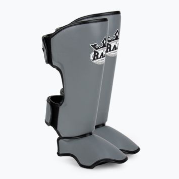 Apărători pentru tibie RAJA BOXING Lightweight Shin Guards Semi Leather grey