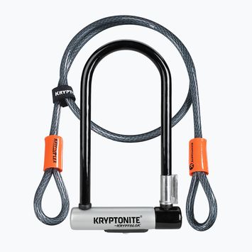 Încuietoare de bicicletă Kryptonite Kryptolok Standard U-Lock + linka Kryptoflex black/grey