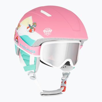 Casca de schi pentru copii HEAD Maja Set Paw + ochelari de protecție roz