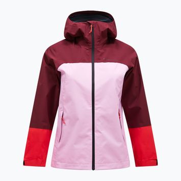 Geacă de ploaie pentru femei Peak Performance Trail Hipe Shell Jacket obscure/morning dew/red
