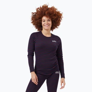 Longsleeve termoactiv pentru femei ODLO Warm Originals Stripes Bl Top Crew Neck dark saphire