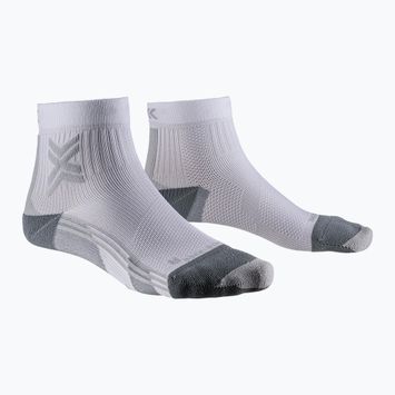 Șosete de alergare X-Socks Run Discover Ankle pentru femei, alb arctic alb/galben perlat